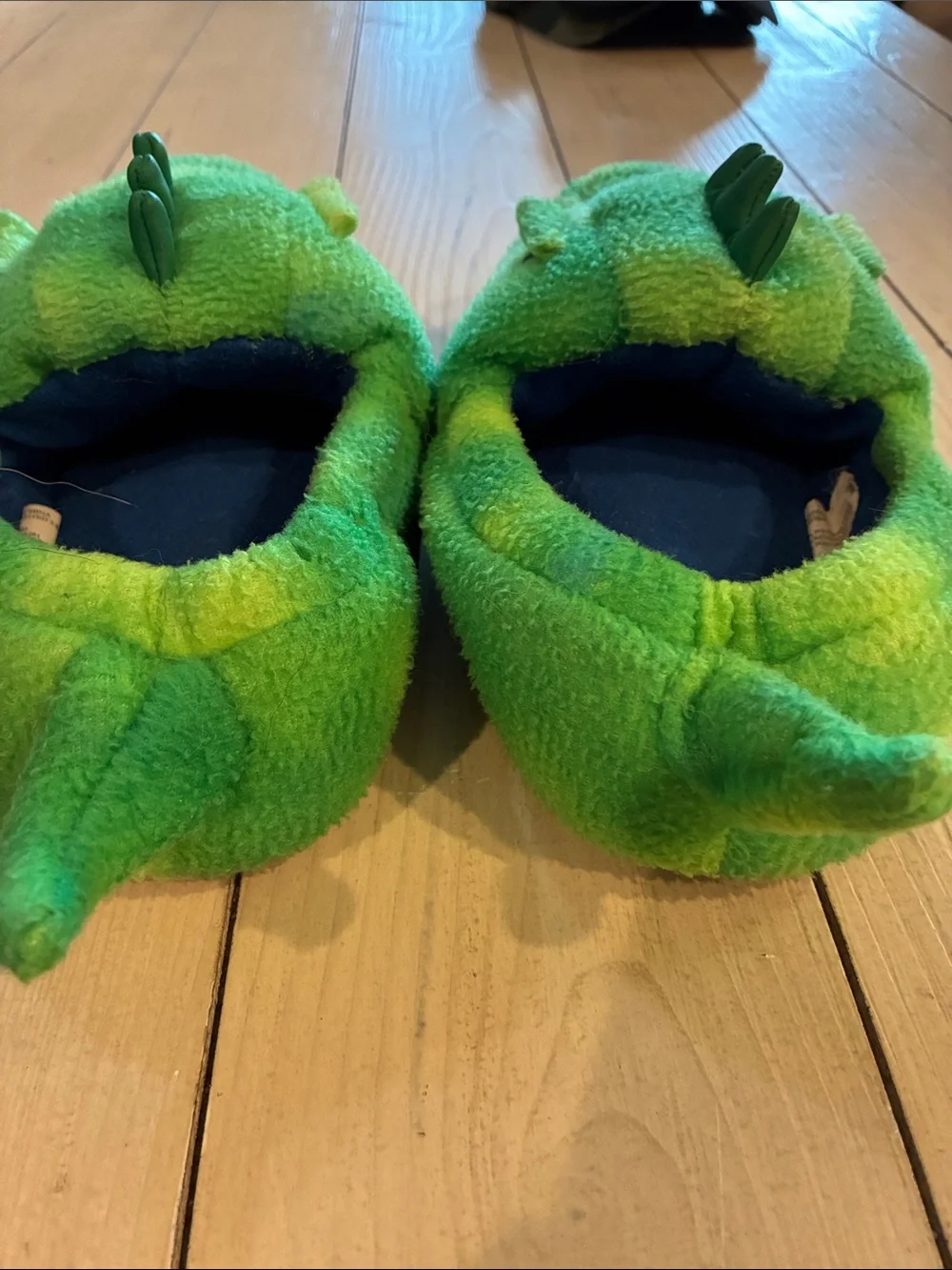 Stride Rite Green Plush Dinosaur Slip-Ons